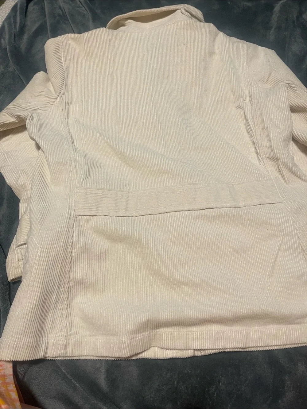 Lauren Jeans Co. Womens Corduroy Jacket Ivory w Toggle + Zip Front large - Picture 5 of 5